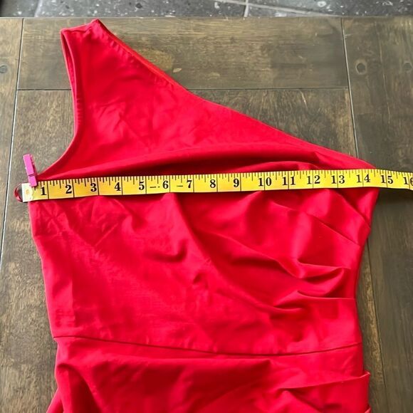 New Sarin Mathews One Shoulder Long Sexy Sleeveless Bodycon Ruched Wrap … - Picture 11 of 16